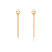Boucles d'oreilles Alba en acier long avec perle
