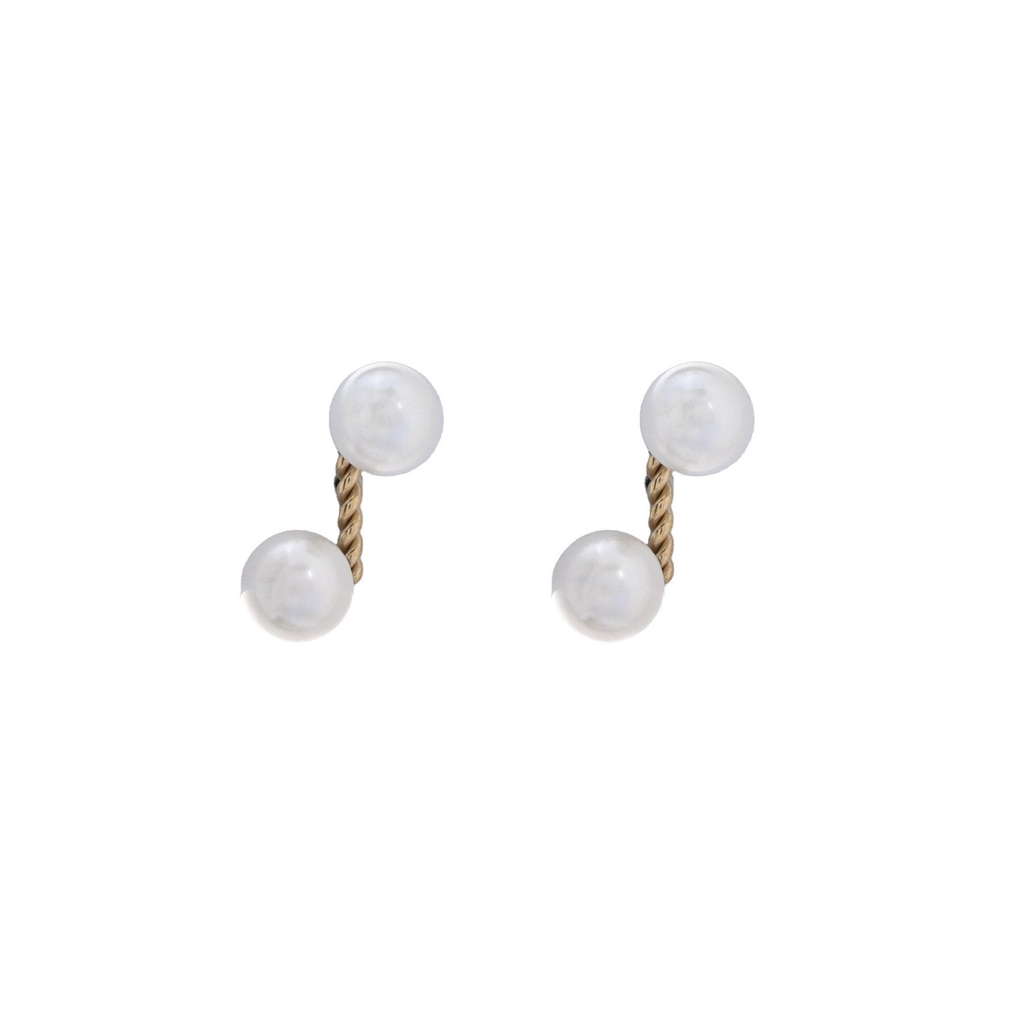 Boucles d'oreilles Alba en acier perles doubles