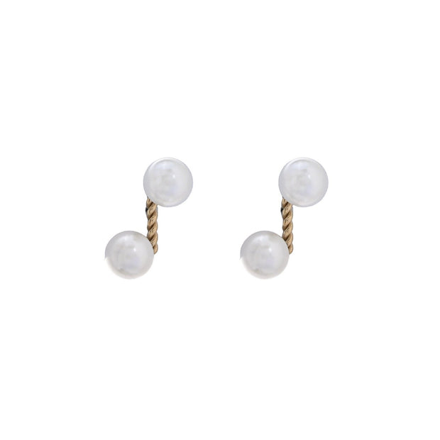 Boucles d'oreilles Alba en acier perles doubles
