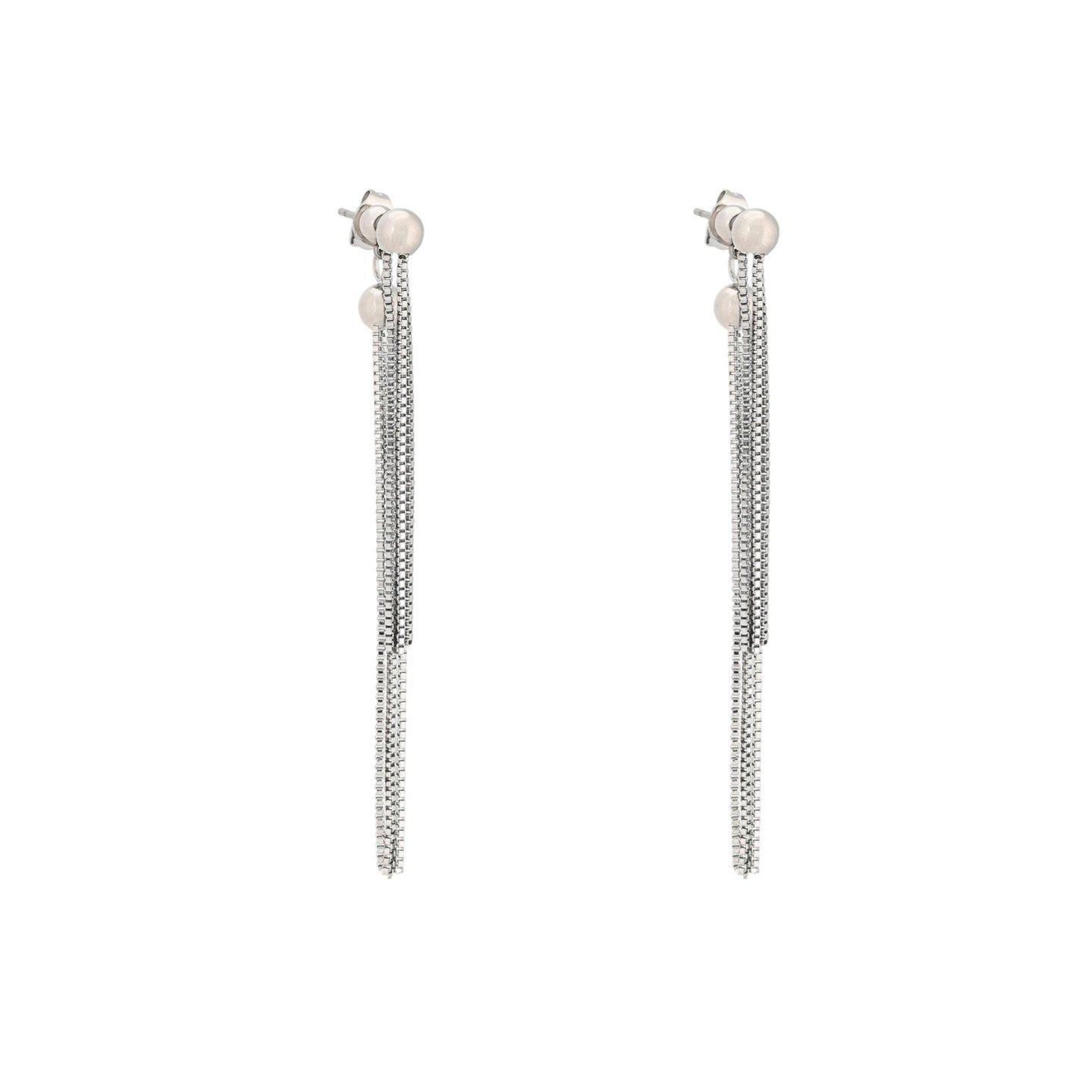 Boucles d'oreilles Alba en acier long boule