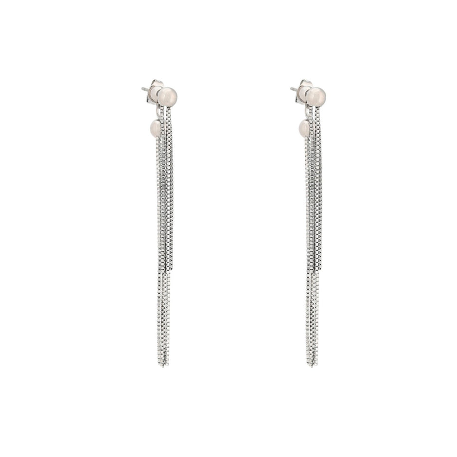 Boucles d'oreilles Alba en acier long boule