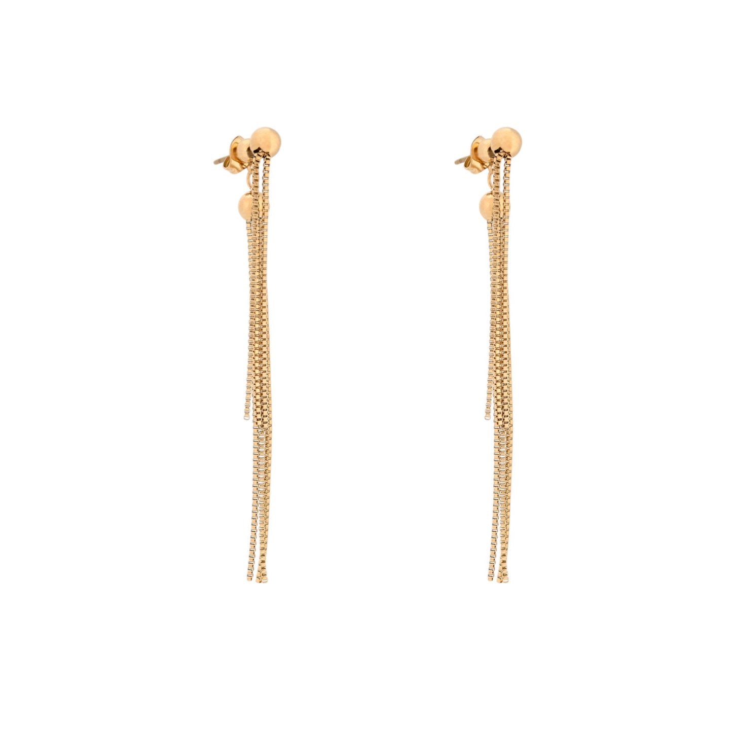 Boucles d'oreilles Alba en acier long boule