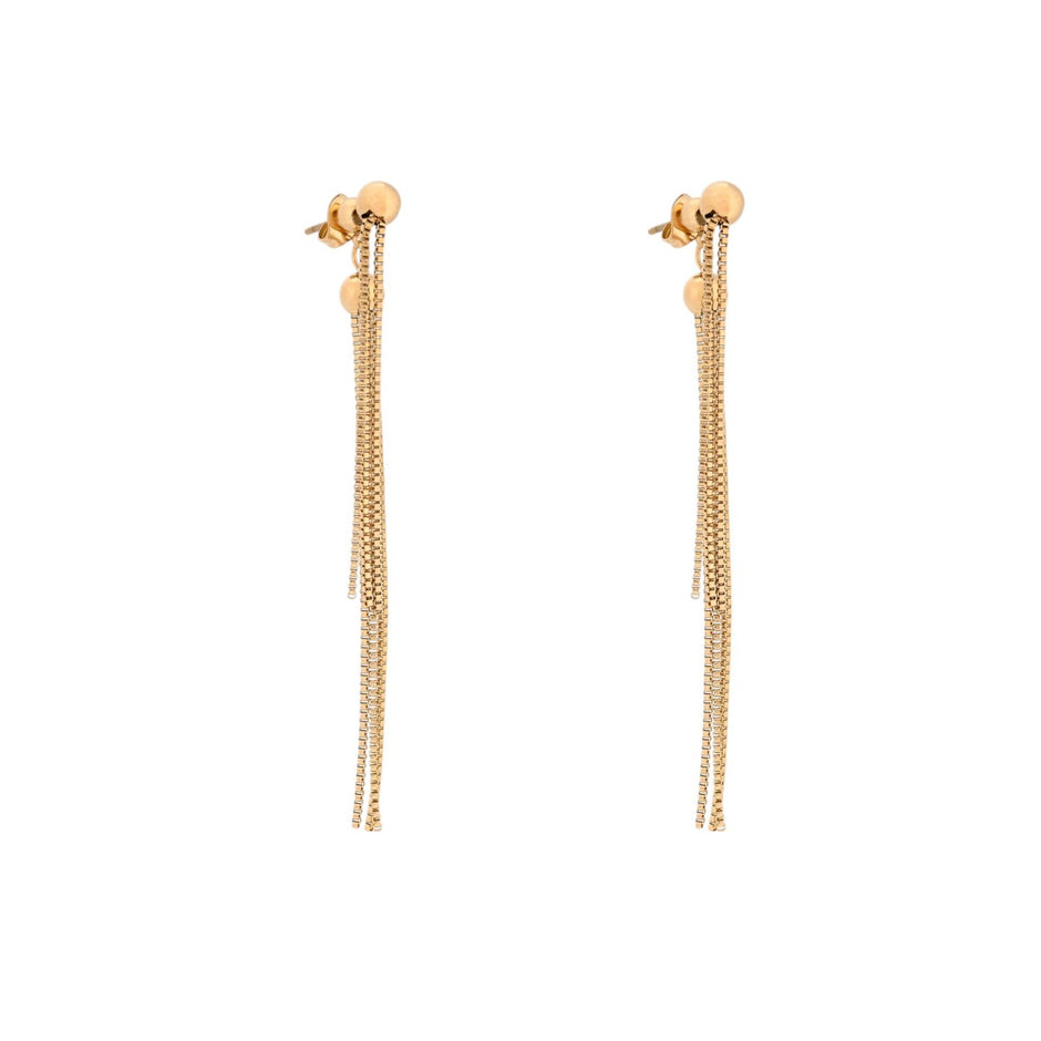 Boucles d'oreilles Alba en acier long boule