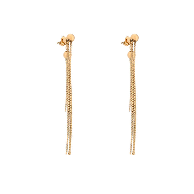 Boucles d'oreilles Alba en acier long boule