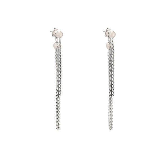 Boucles d'oreilles Alba en acier long boule