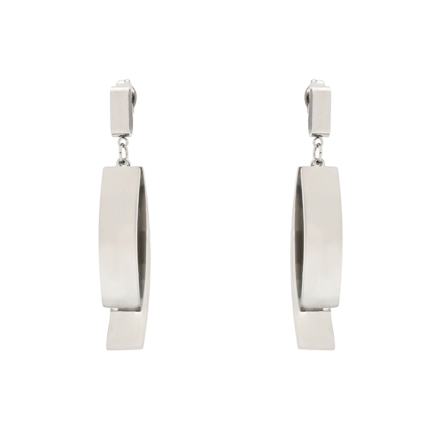 Boucles d'oreilles Esmée acier suspendu géométrique