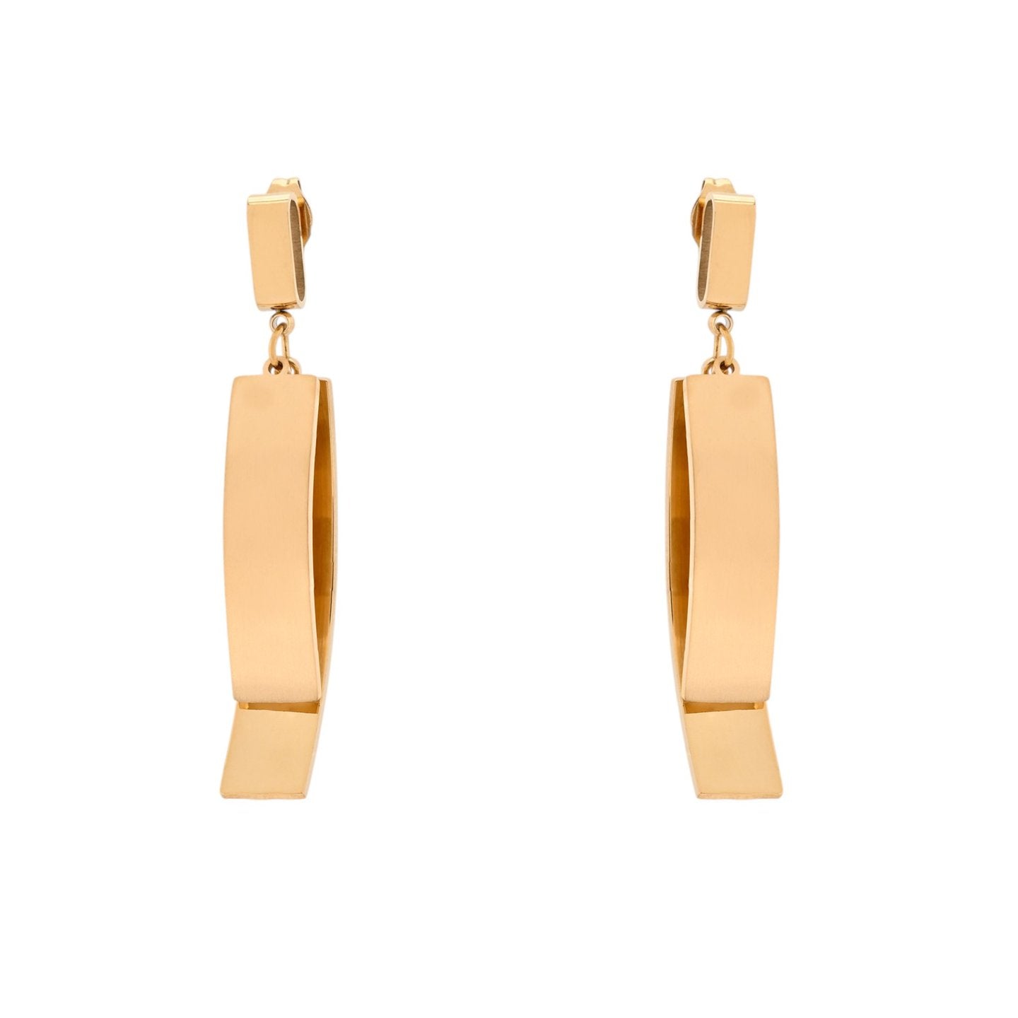 Boucles d'oreilles Esmée acier suspendu géométrique