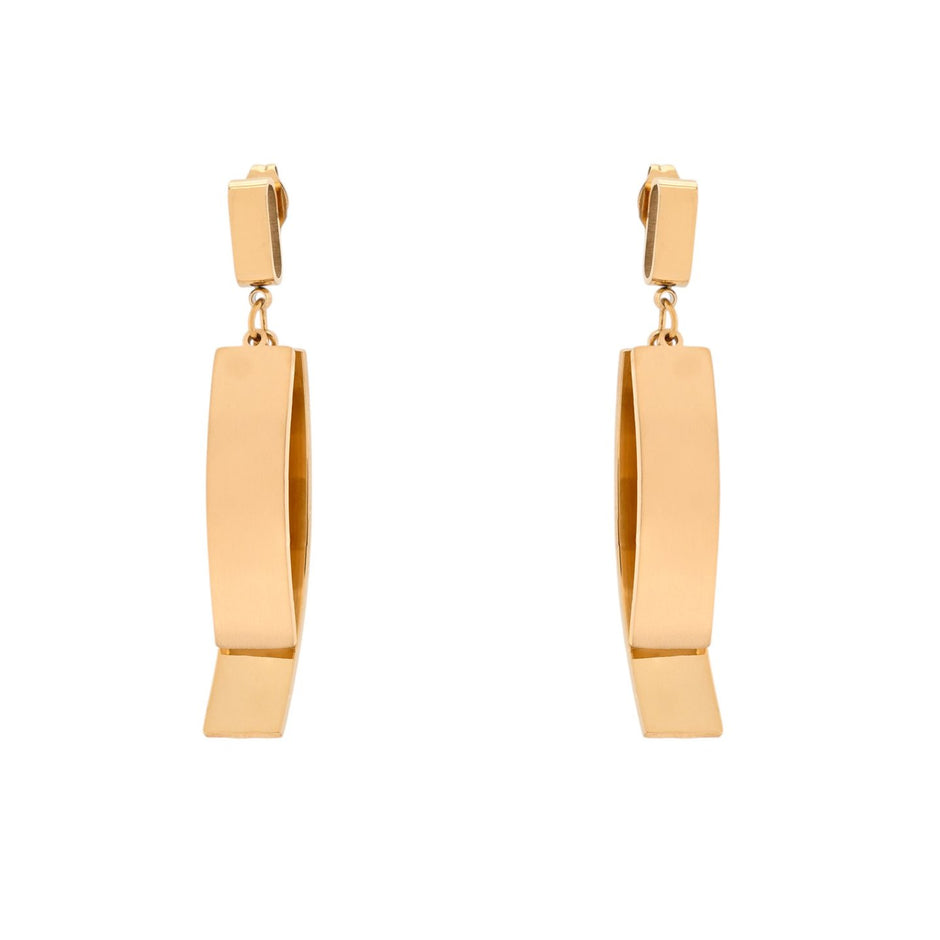 Boucles d'oreilles Esmée acier suspendu géométrique