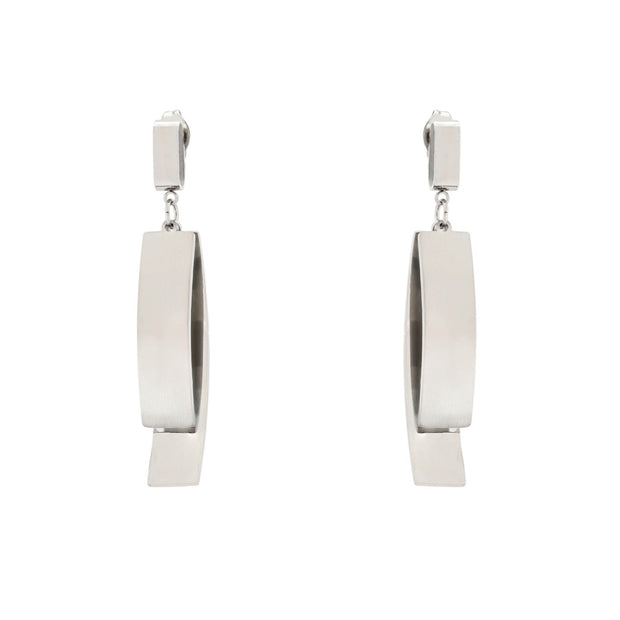 Boucles d'oreilles Esmée acier suspendu géométrique