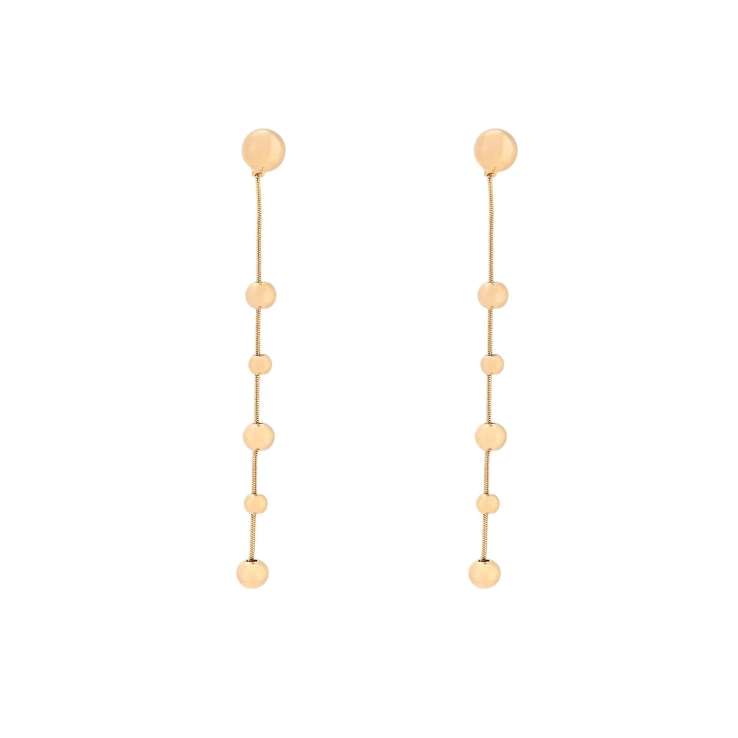 Boucles d'oreilles Esmée en acier long boules