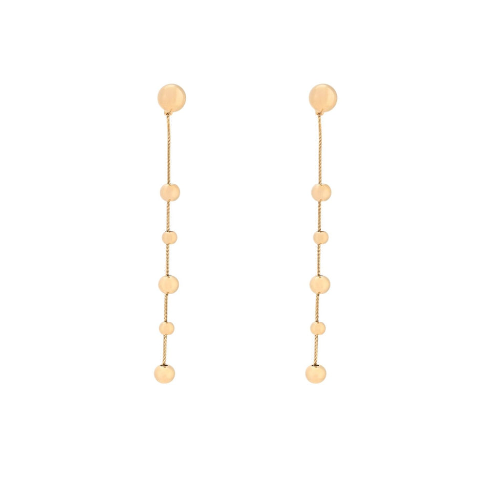 Boucles d'oreilles Esmée en acier long boules