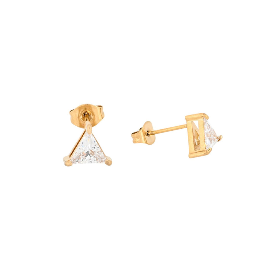 Boucles d'oreilles Alba en acier pierre triangulaire