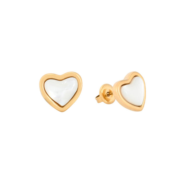 Boucles d’oreilles Alba nacre coeur