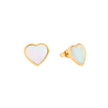 Boucles d'oreille Alba acier coeur nacre