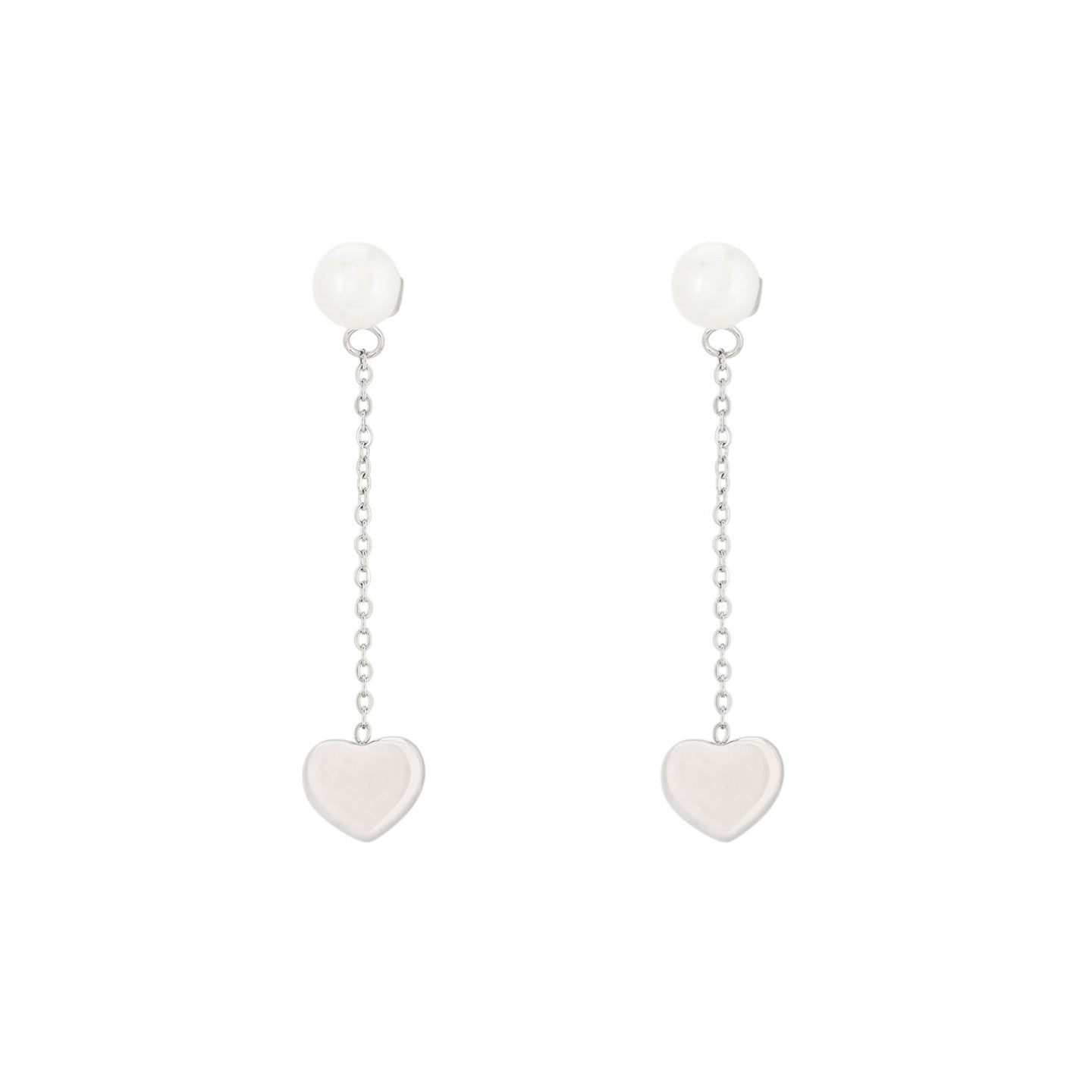 Boucles d'oreilles Alba en acier avec pendentif cœur