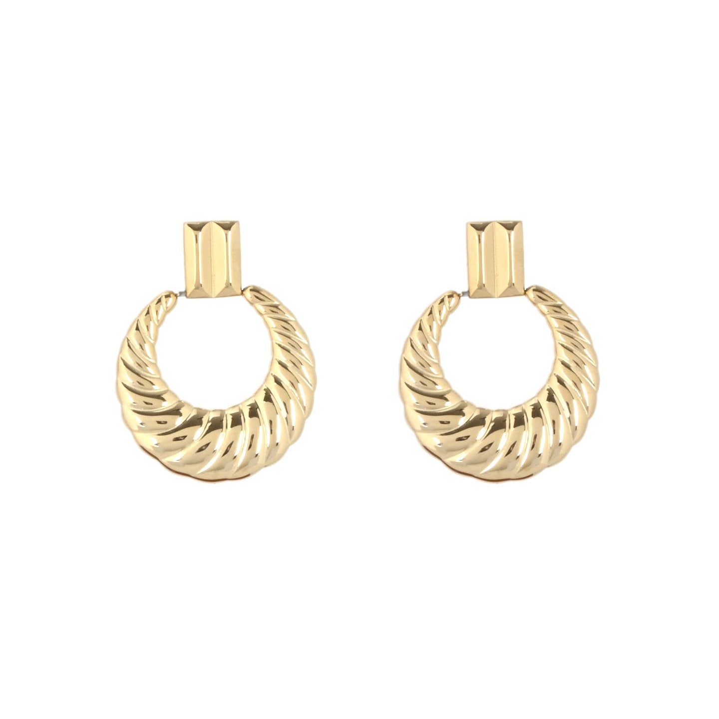 Boucles d'oreilles Esmée en acier texturé