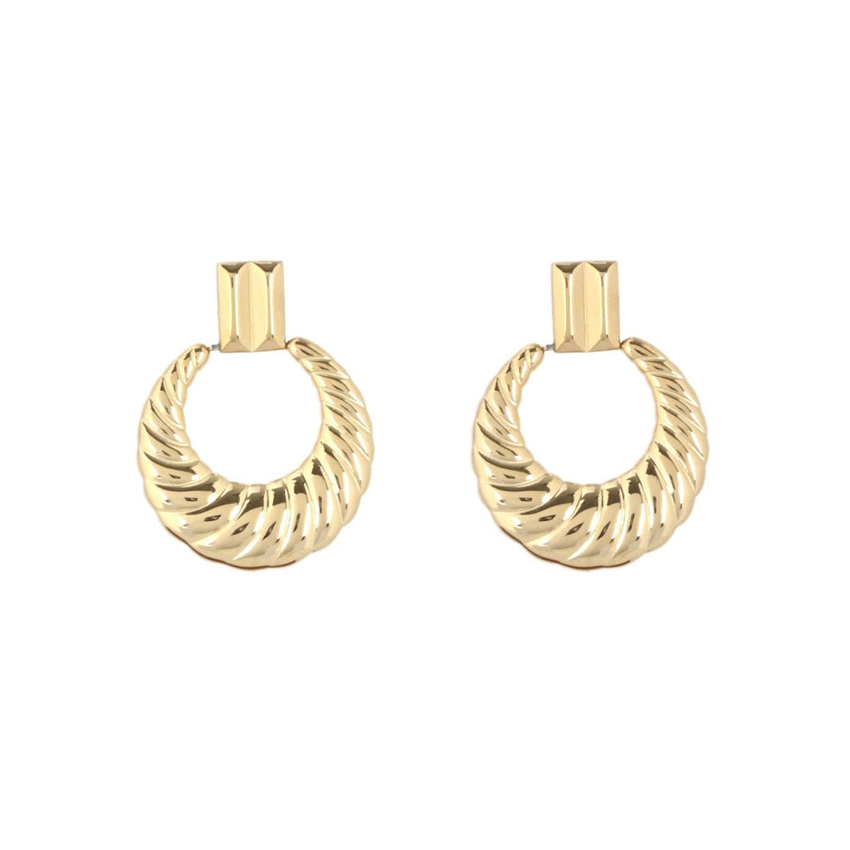 Boucles d'oreilles Esmée en acier texturé