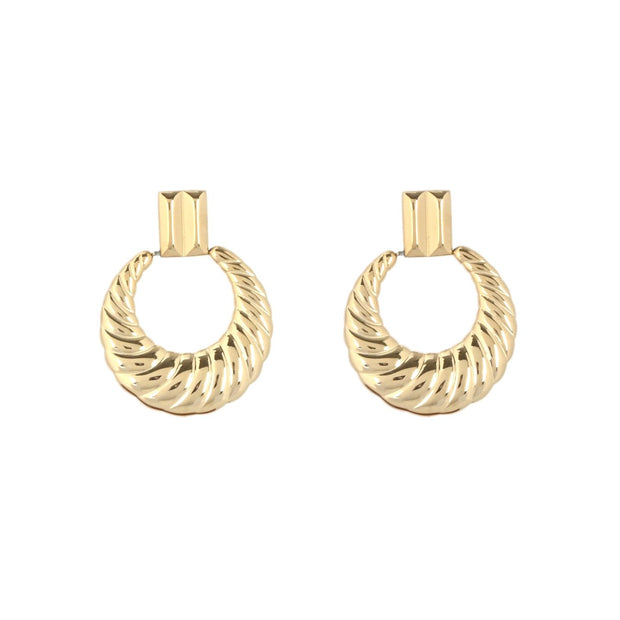 Boucles d'oreilles Esmée en acier texturé