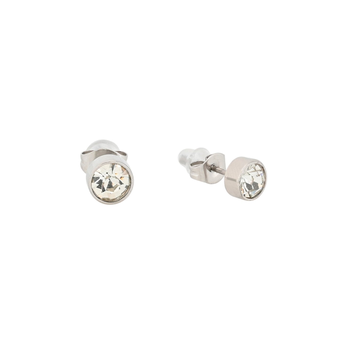 Boucles d'oreilles acier pierre brillante Alba