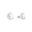 Boucles d'oreilles Alba lune brillante avec perle