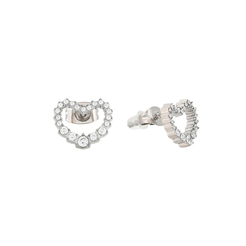 Boucles d'oreilles Alba en acier avec petit cœur