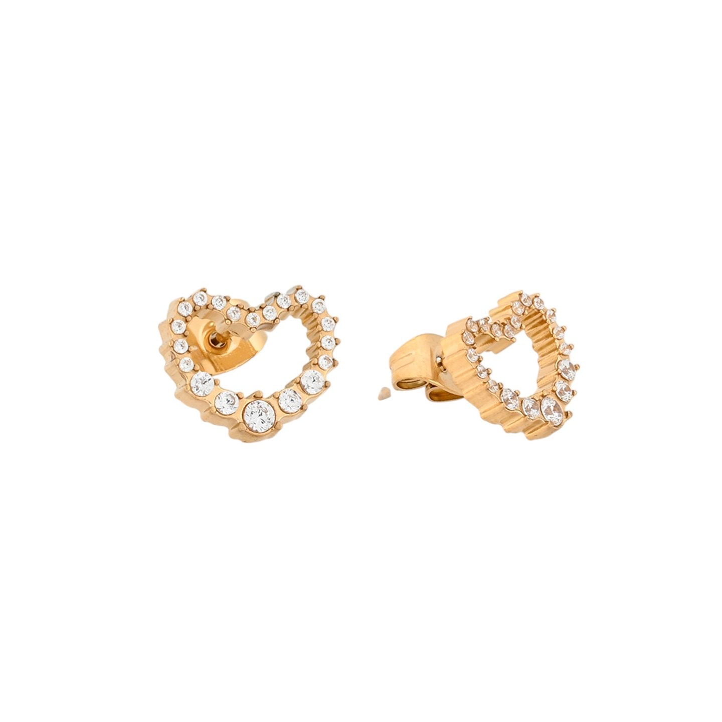 Boucles d'oreilles Alba en acier avec petit cœur