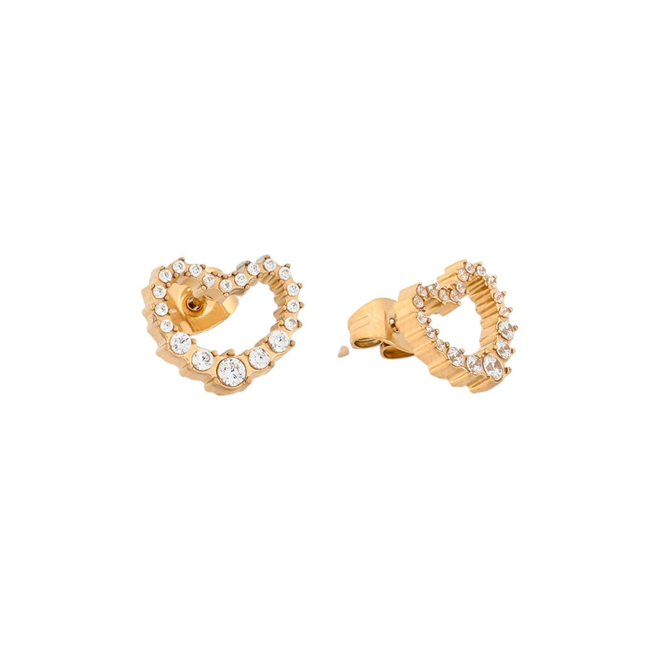 Boucles d'oreilles Alba en acier avec petit cœur