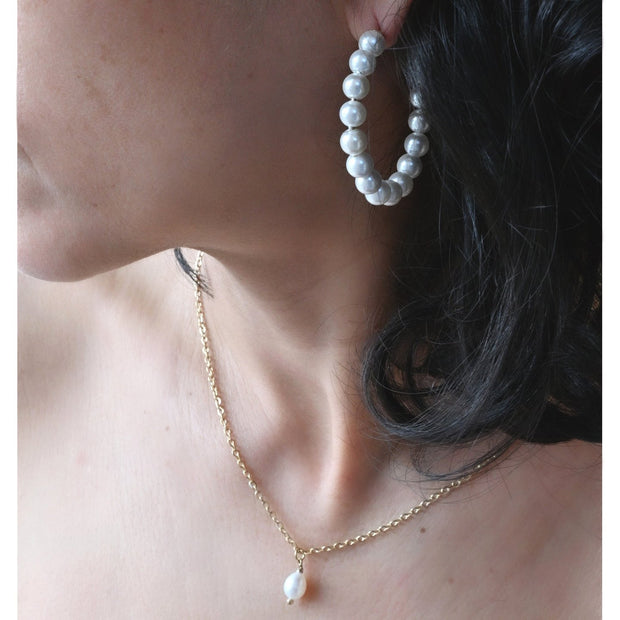 Anneaux Esmée en acier perle