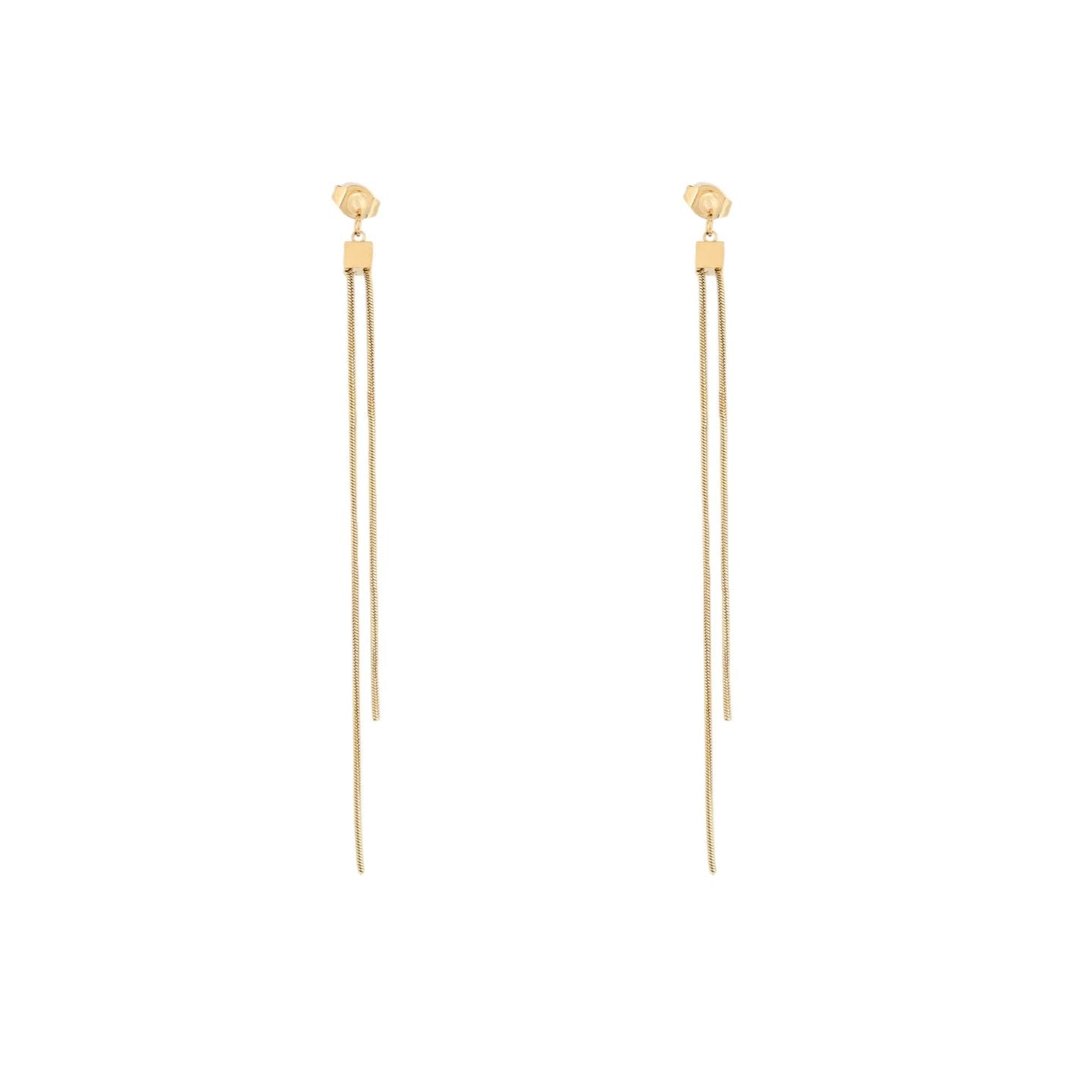 Boucles d'oreilles Alba en acier long simple