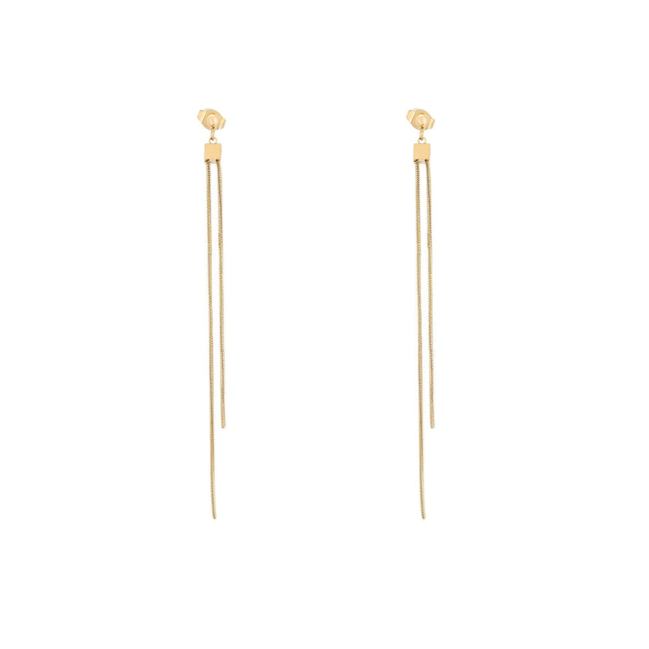 Boucles d'oreilles Alba en acier long simple