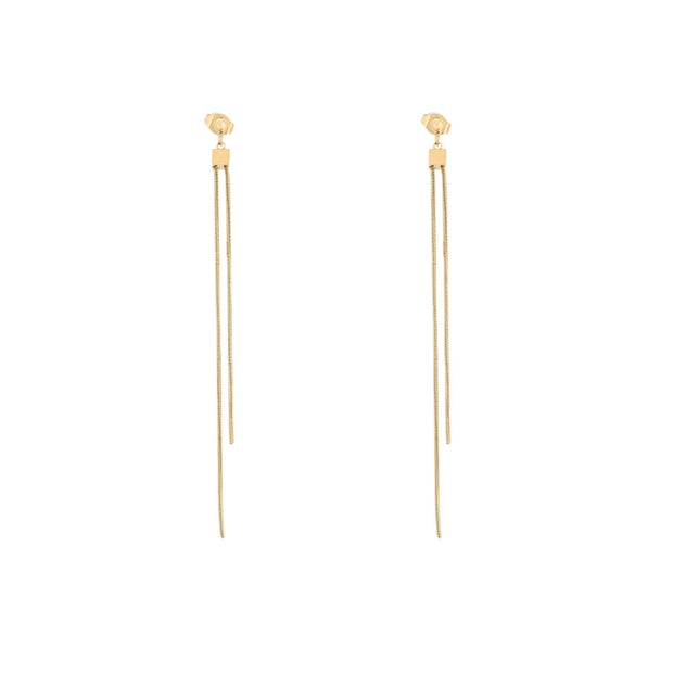 Boucles d'oreilles Alba en acier long simple