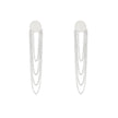 Boucles d'oreilles Alba en acier long chaîne et cercle