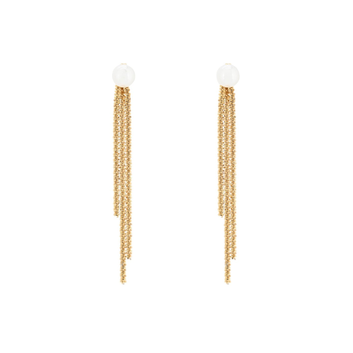 Boucles d'oreilles Esmée en acier long avec perle