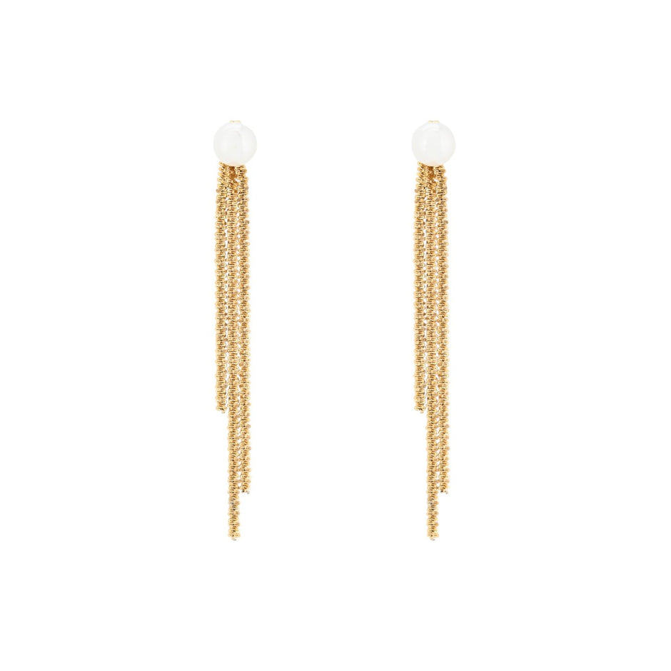 Boucles d'oreilles Esmée en acier long avec perle