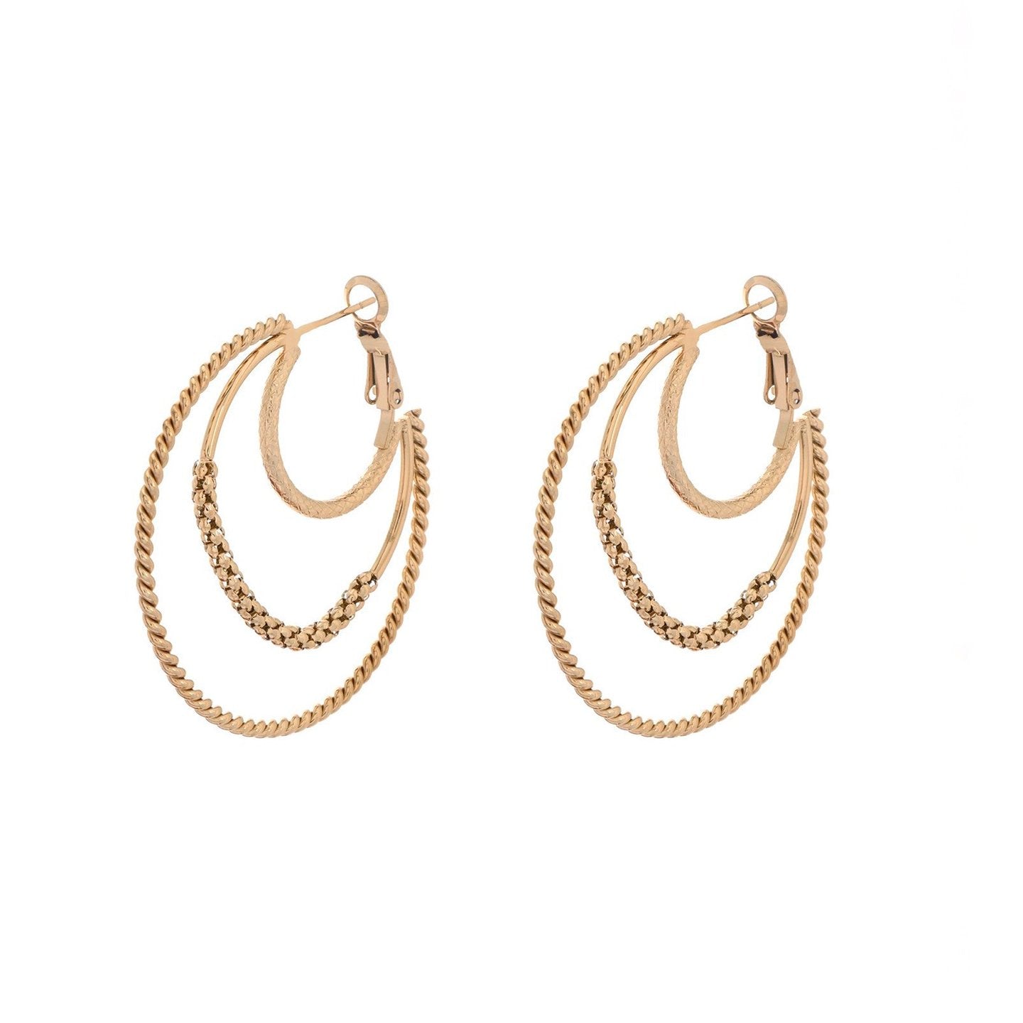 Boucles d'oreilles Esmée à anneaux triples