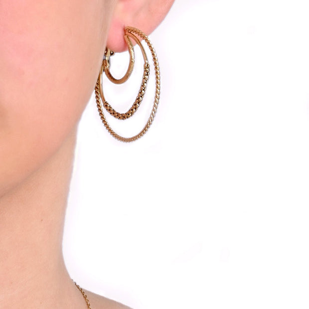 Boucles d'oreilles Esmée à anneaux triples