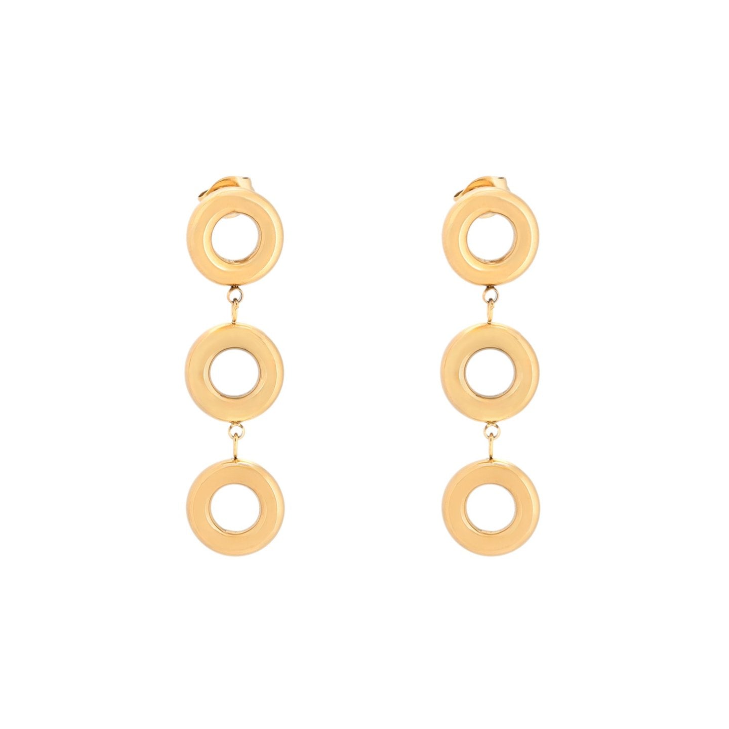 Boucles d'oreilles Esmée en acier suspendu avec cercles