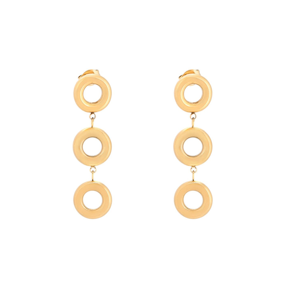 Boucles d'oreilles Esmée en acier suspendu avec cercles