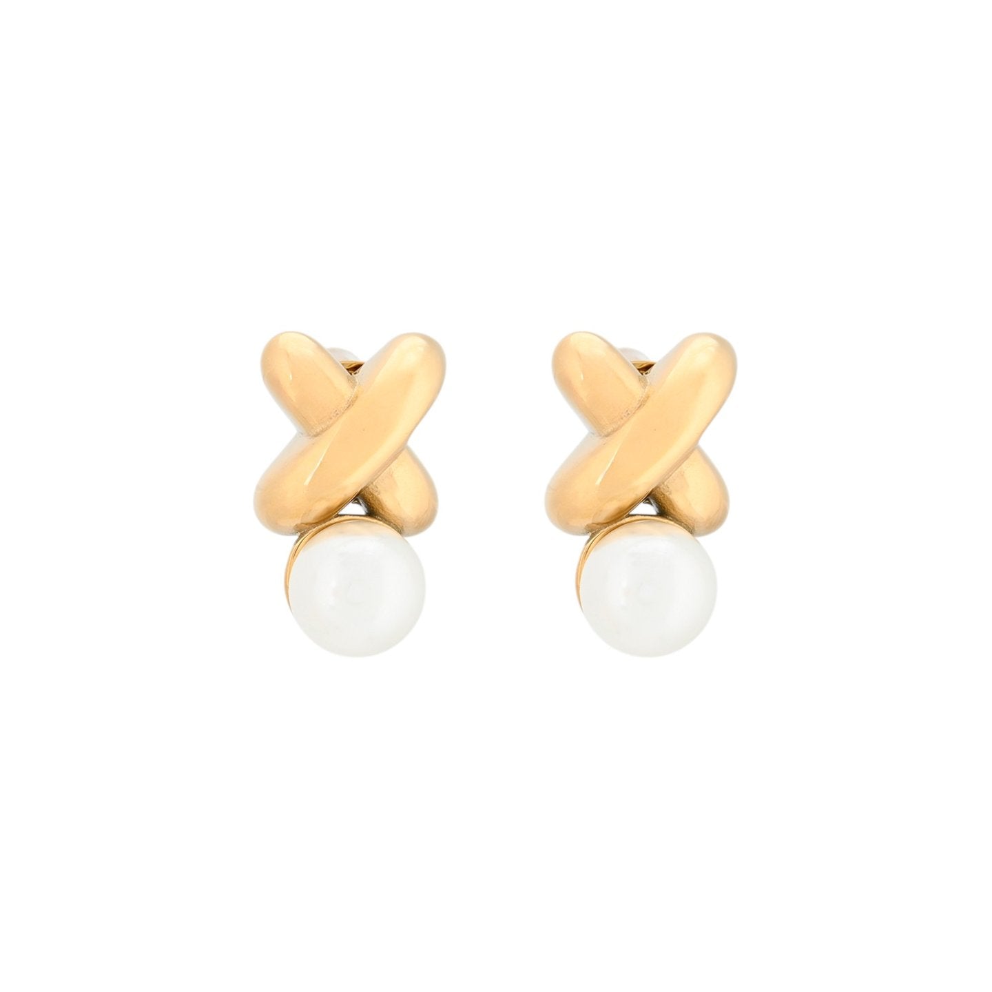 Boucles d'oreilles Esmée X en acier avec perle