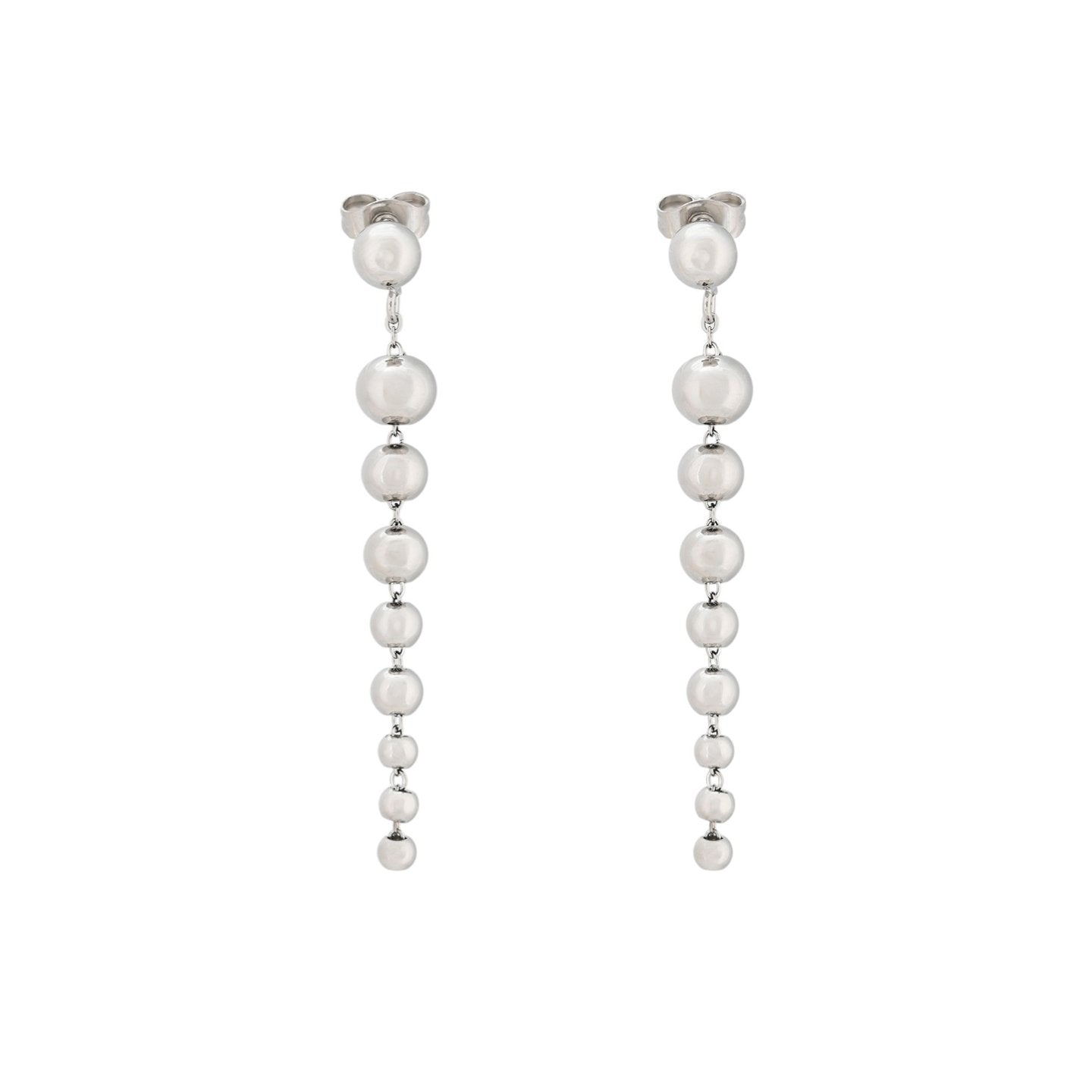 Boucles d'oreilles Alba en acier long boules