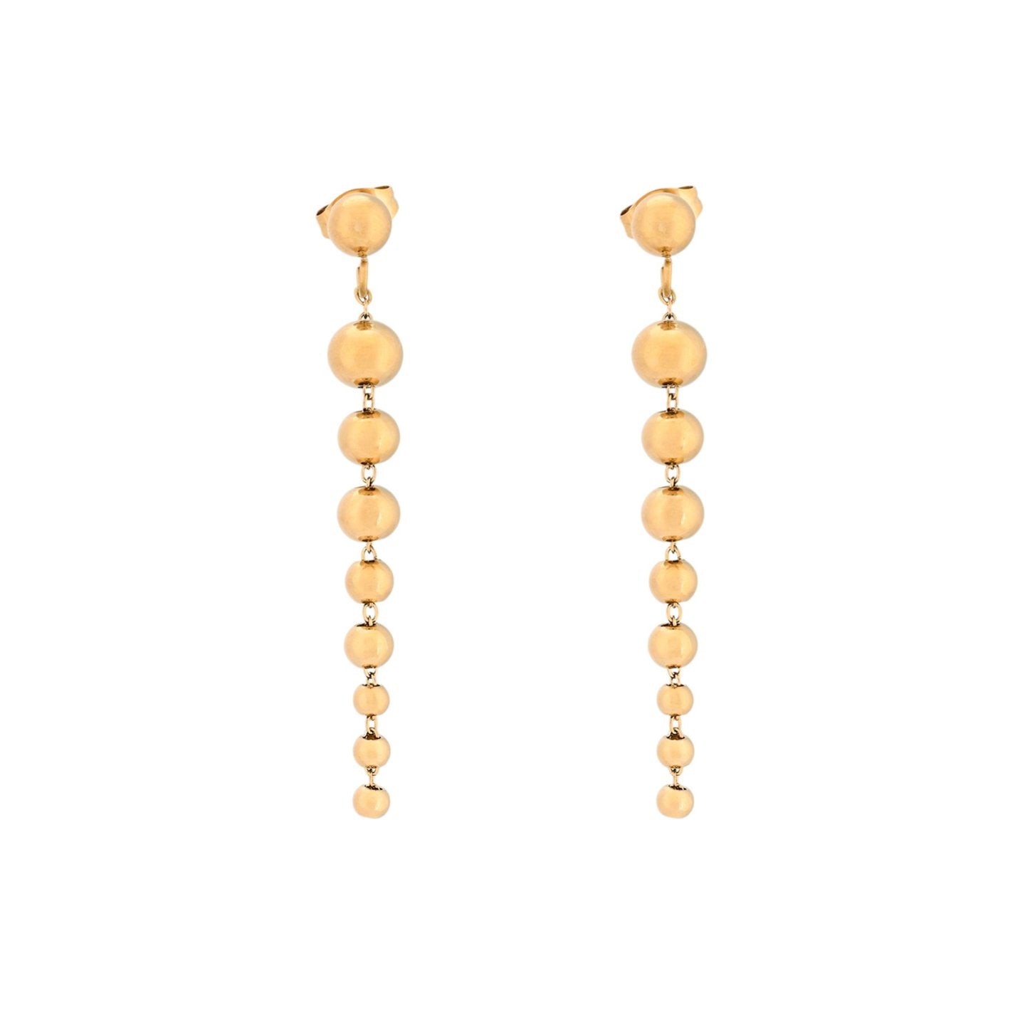 Boucles d'oreilles Alba en acier long boules