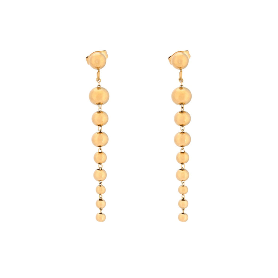 Boucles d'oreilles Alba en acier long boules