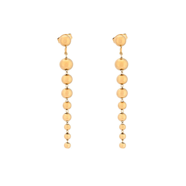 Boucles d'oreilles Alba en acier long boules