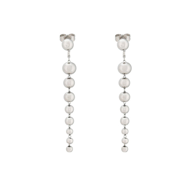 Boucles d'oreilles Alba en acier long boules