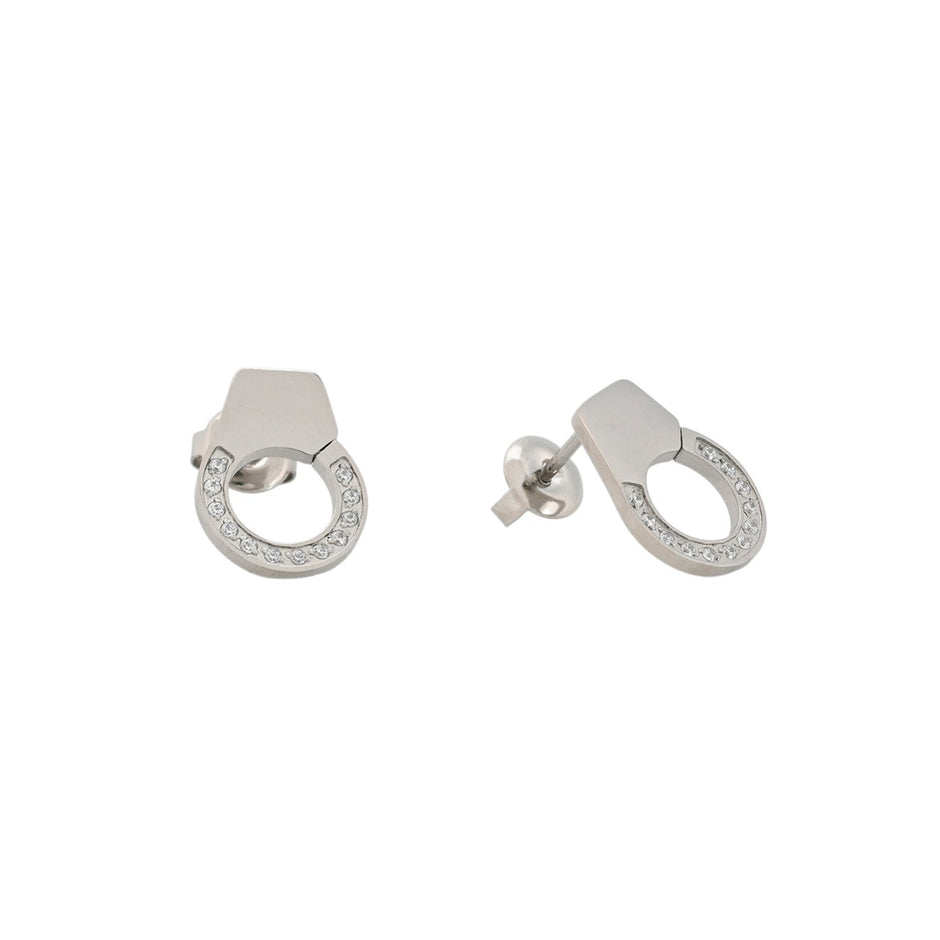 Boucles d'oreilles Alba en acier menottes