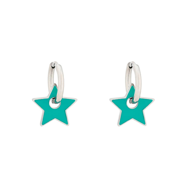 Anneaux Esmée en acier étoile vert