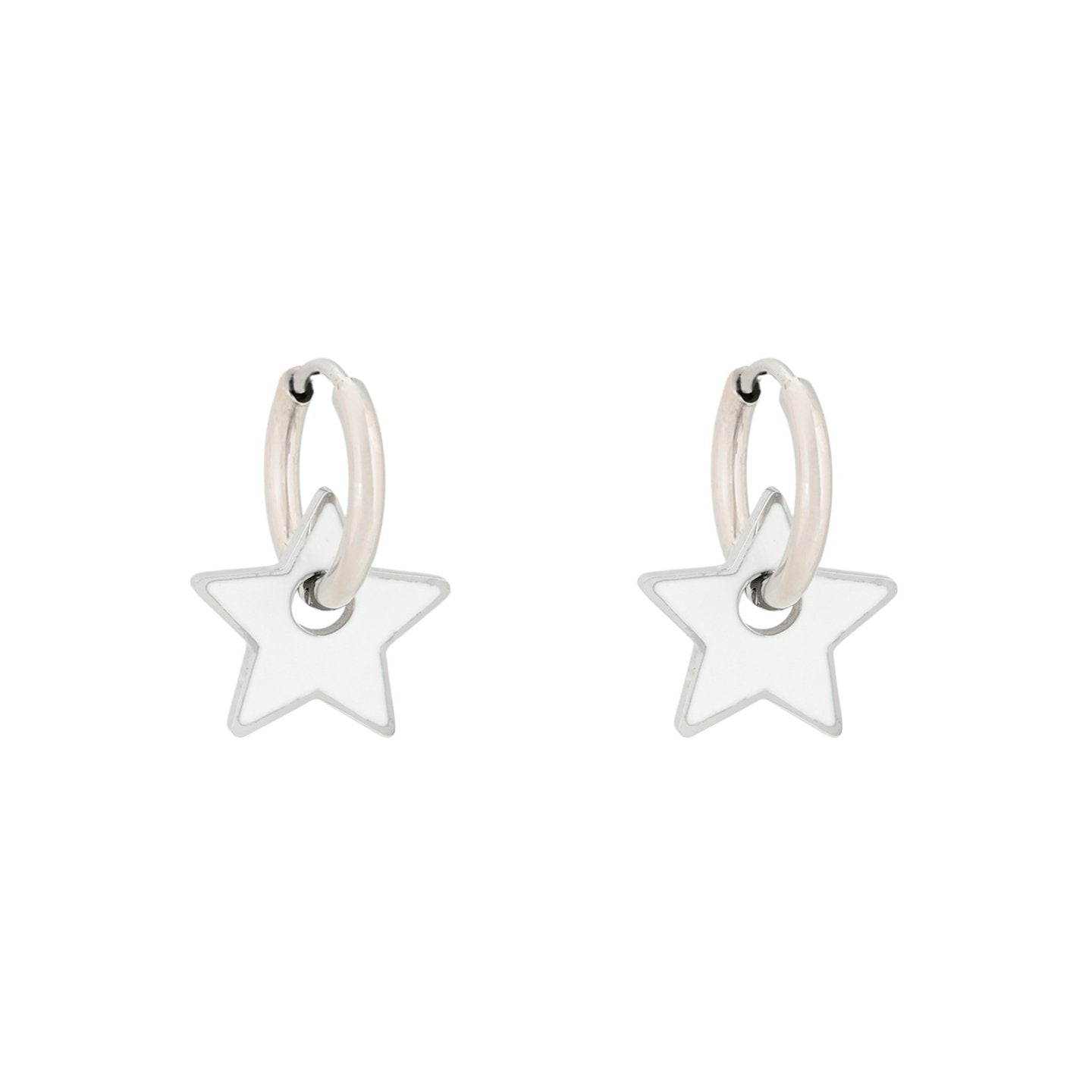 Anneaux Esmée en acier étoile blanche