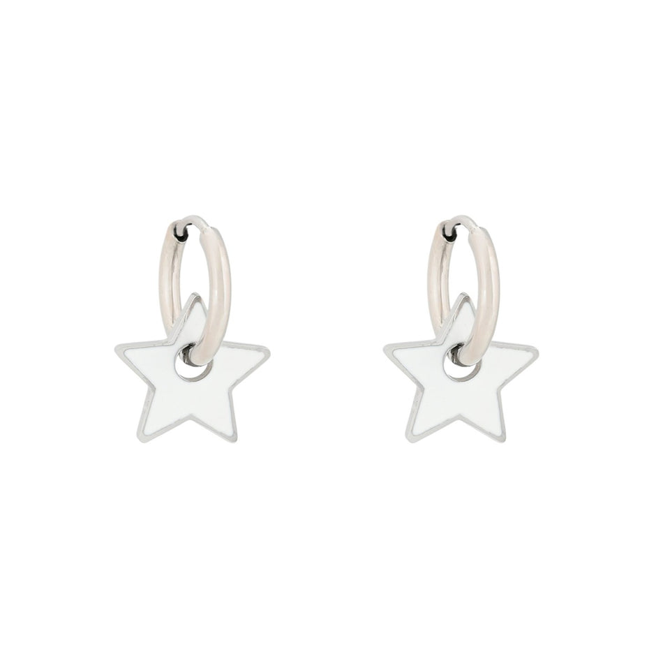 Anneaux Esmée en acier étoile blanche
