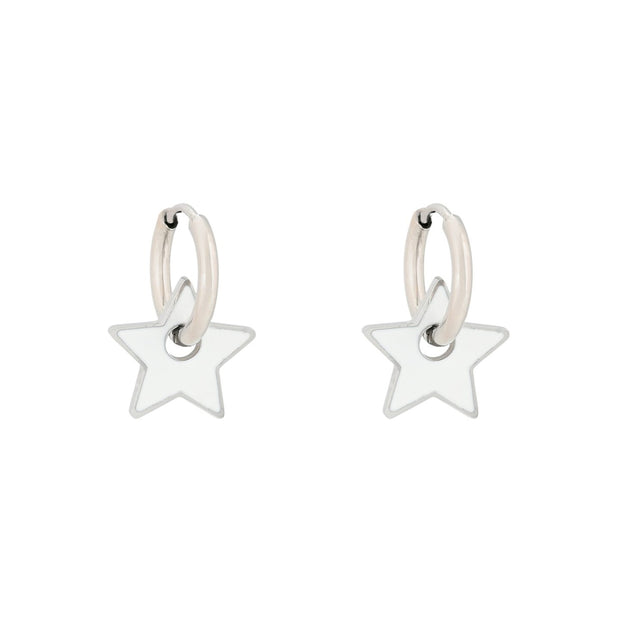 Anneaux Esmée en acier étoile blanche