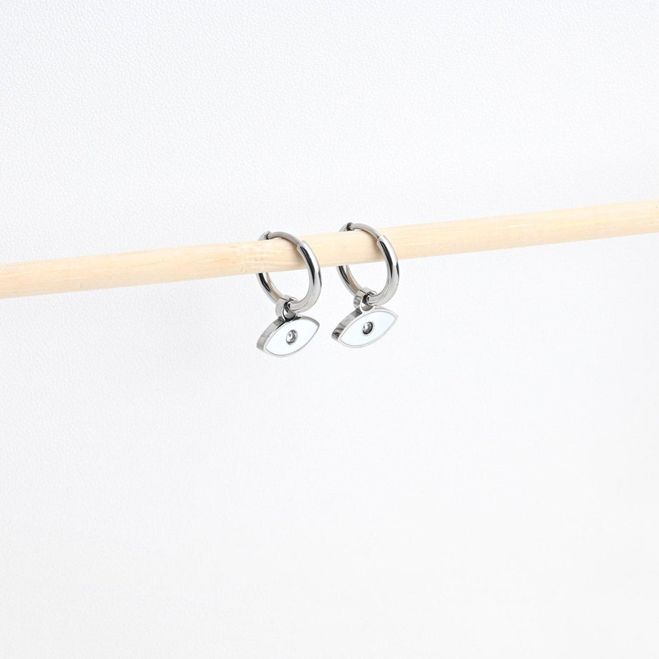 Anneaux Esmée en acier œil blanche